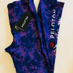Peloton Purple and Blue Tie-Dye Leggings